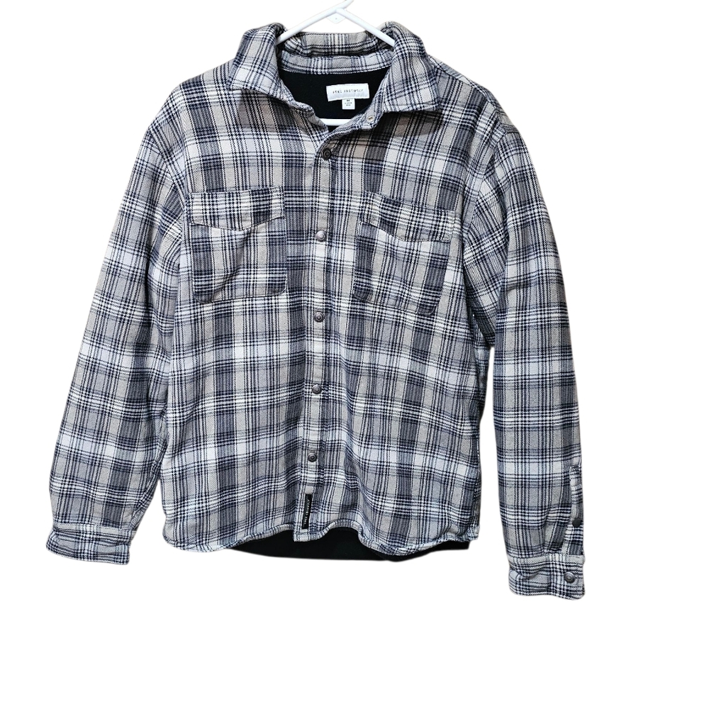 Free‎ Assembly Feece Lined Plaid Shirt Shacket Size Medium